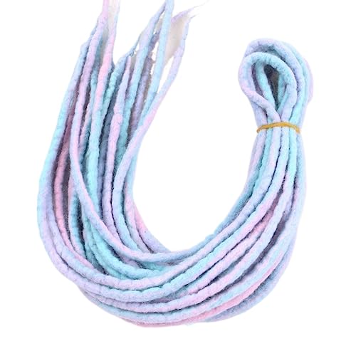 1 Bündel 10 Stränge 90 cm – 120 cm lang Nepal gefilzte Wolle synthetische Dreadlocks Zöpfe Haar for Kinder und Erwachsene(Spring colorful) von HUFFA
