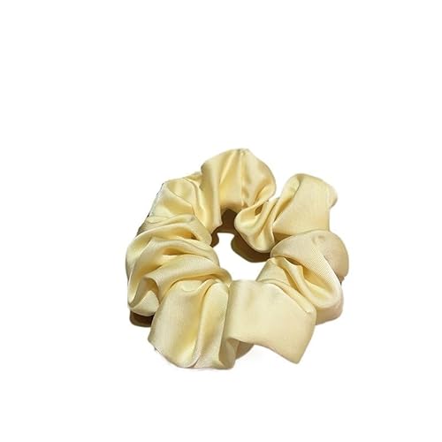 2 STÜCKE Satin Dickdarm Haarband Stilvolle Französisch Stirnband for Mädchen Gummiband Haar Zubehör(Tenderyellow) von HUFFA