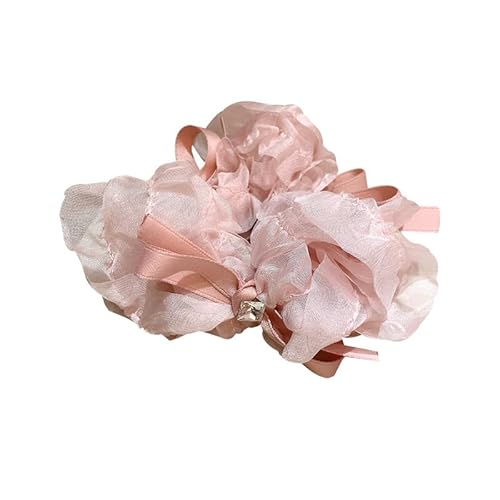 2 stücke Strass Schleife Faul Haarbänder Klar Weiche Spitze Haar Zubehör for Frauen Und Mädchen(pink) von HUFFA