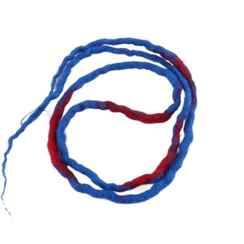 22 ZOLL Weiche Dreadlocks Doppelenden Nepal Wolle Synthetische Flechthaarverlängerungen Hip-Hop Handgemachte Dreads(Blue red) von HUFFA