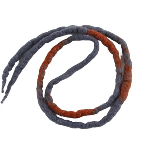 22 ZOLL Weiche Dreadlocks Doppelenden Nepal Wolle Synthetische Flechthaarverlängerungen Hip-Hop Handgemachte Dreads(Brown grey) von HUFFA