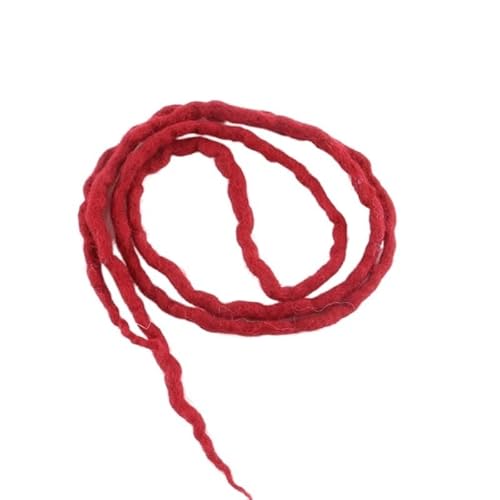 22 ZOLL Weiche Dreadlocks Doppelenden Nepal Wolle Synthetische Flechthaarverlängerungen Hip-Hop Handgemachte Dreads(Dark red) von HUFFA