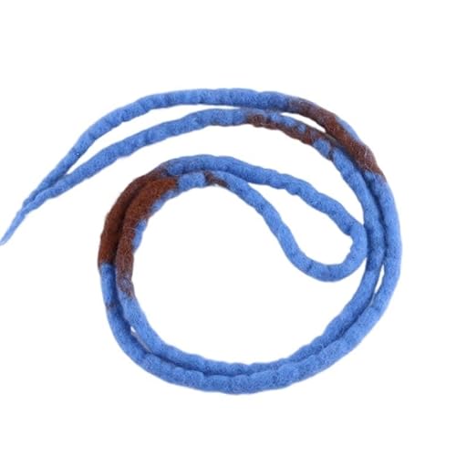 22 ZOLL Weiche Dreadlocks Doppelenden Nepal Wolle Synthetische Flechthaarverlängerungen Hip-Hop Handgemachte Dreads(L blue brown) von HUFFA