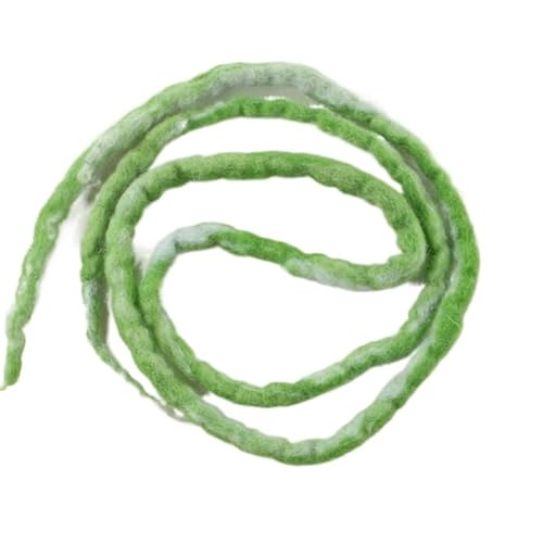22 ZOLL Weiche Dreadlocks Doppelenden Nepal Wolle Synthetische Flechthaarverlängerungen Hip-Hop Handgemachte Dreads(M white green) von HUFFA