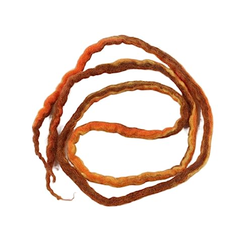 22 ZOLL Weiche Dreadlocks Doppelenden Nepal Wolle Synthetische Flechthaarverlängerungen Hip-Hop Handgemachte Dreads(Orange) von HUFFA
