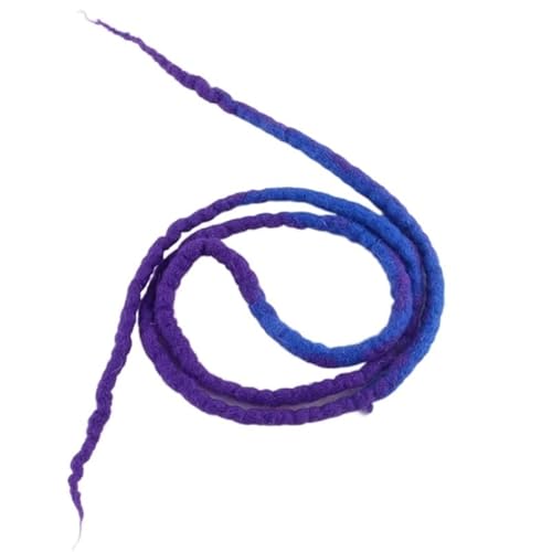 22 ZOLL Weiche Dreadlocks Doppelenden Nepal Wolle Synthetische Flechthaarverlängerungen Hip-Hop Handgemachte Dreads(Purple blue) von HUFFA