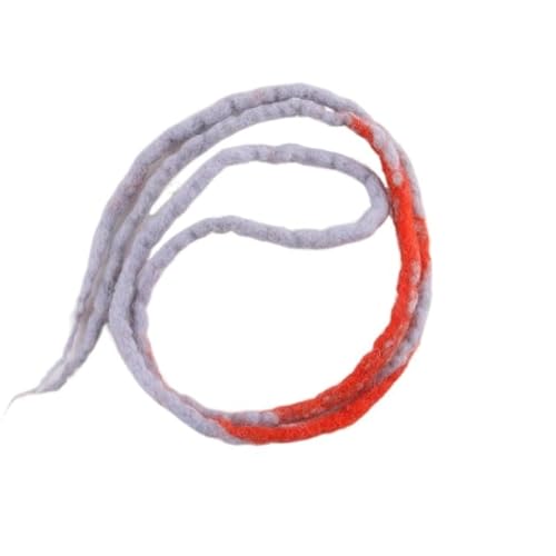 22 ZOLL Weiche Dreadlocks Doppelenden Nepal Wolle Synthetische Flechthaarverlängerungen Hip-Hop Handgemachte Dreads(Red grey) von HUFFA