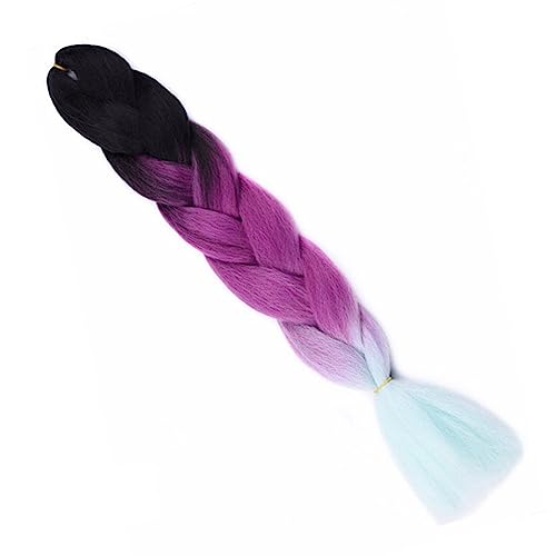 24 Zoll langes synthetisches Flechthaar for Frauen, bunte Zöpfe, 100 g, Regenbogenhaar, Trend-Weg(3 7) von HUFFA