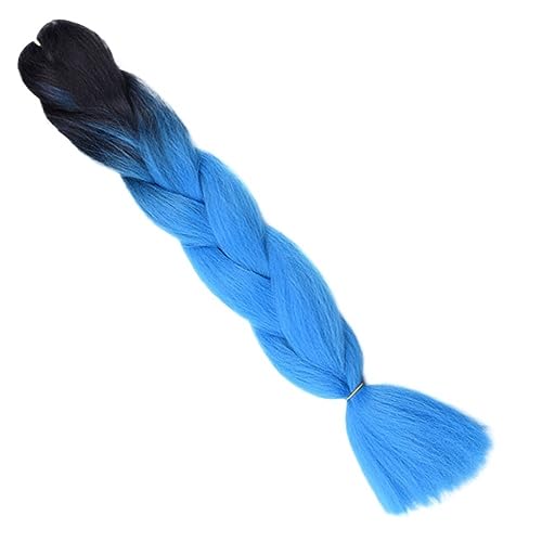 24 Zoll synthetisches Jumbo-Haar Ombre Box Zöpfe lang for Frauen Party Style Haar blau Hochtemperatur(2 14) von HUFFA