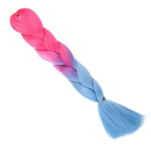 24 Zoll synthetisches Jumbo-Haar Ombre Box Zöpfe lang for Frauen Party Style Haar blau Hochtemperatur(2 48) von HUFFA