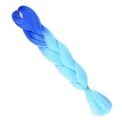 24 Zoll synthetisches Jumbo-Haar Ombre Box Zöpfe lang for Frauen Party Style Haar blau Hochtemperatur(2 50) von HUFFA