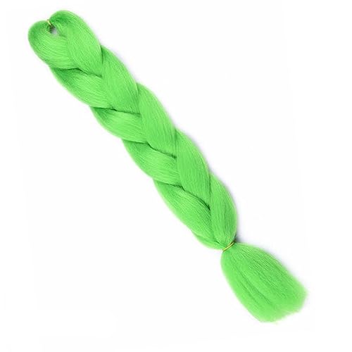24 Zoll synthetisches langes Jumbo-Flechthaar for Frauen, bunte Zöpfe, 100 g, Regenbogenhaar(1 24) von HUFFA