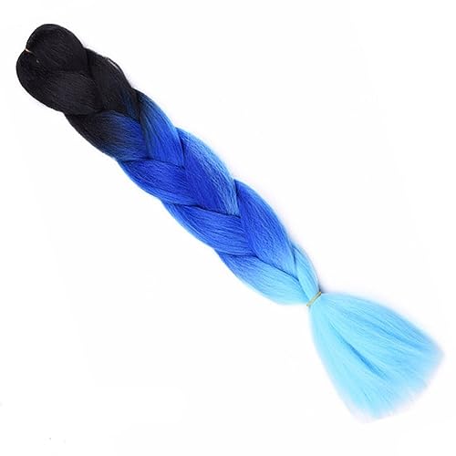24 Zoll synthetisches langes Jumbo-Flechthaar for Frauen, bunte Zöpfe, 100 g, Regenbogenhaar(3 18) von HUFFA