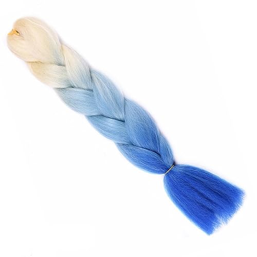 24 Zoll synthetisches langes Jumbo-Flechthaar for Frauen, bunte Zöpfe, 100 g, Regenbogenhaar(3 39) von HUFFA