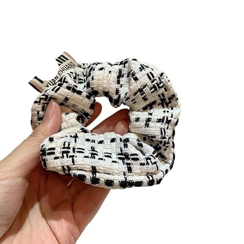 4 Stück Retro-Haarbänder aus Wolle mit Dickdarm – stilvolles Haar-Accessoire for Mädchen mit Ball-Bow-Design(Weiß) von HUFFA