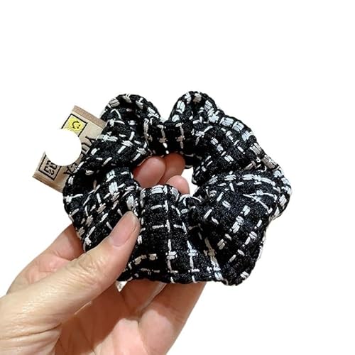 4 Stück Retro-Haarbänder aus Wolle mit Dickdarm – stilvolles Haar-Accessoire for Mädchen mit Ball-Bow-Design(black) von HUFFA