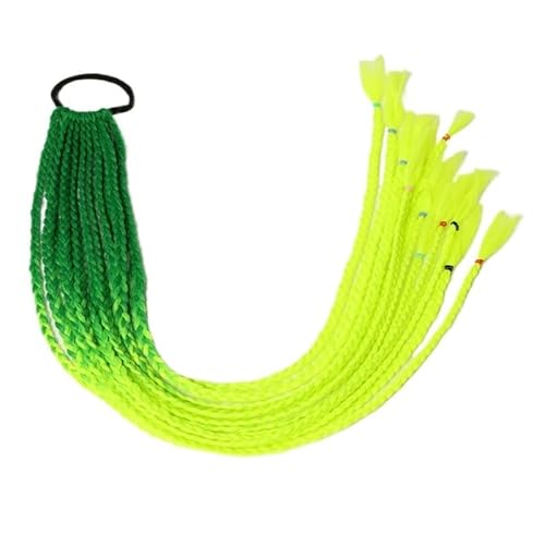 60Cm Haarfarbe Farbverlauf Schmutzig Geflochtener Pferdeschwanz Frauen Elastisches Haarband Gummiband Haarschmuck Perücke Stirnband(Package 16) von HUFFA