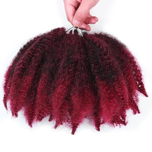 8 Zoll kurze synthetische Haarverlängerungen for Frauen – Afro Kinky Twist Crochet Braiding Hair(1B-Bug) von HUFFA