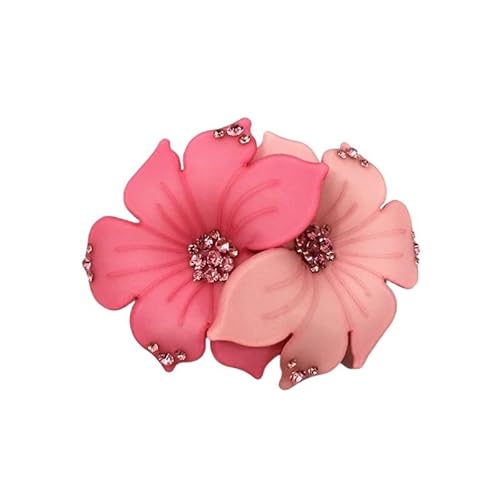 Blume Haar Clip Acryl Kopfschmuck Frühling Clip Erwachsene Top Clip Damen Clip Haar Zubehör(9cm Pink) von HUFFA