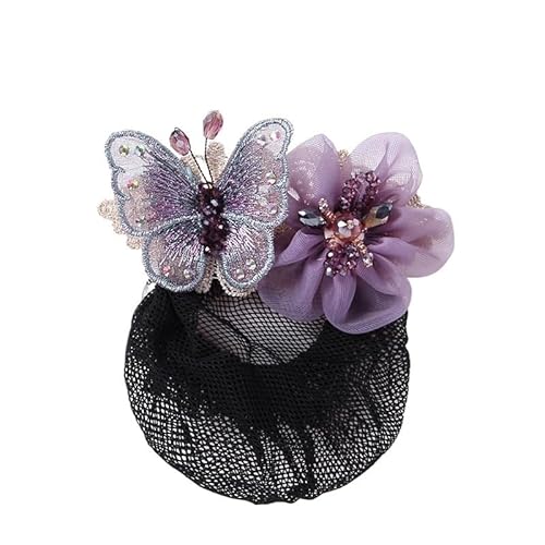 Blume Professionelle Kopf Blume Weibliche Gürtel Netz Tasche Krankenschwester Top Clip Begleiter Arbeit Haarnadel Haarnetz Set Haar Set(DeepPowder mesh) von HUFFA