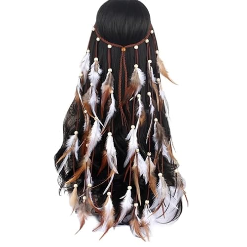 Böhmischer bunter Feder-Haarkamm for Frauen, Zopf, Dreadlock-Haarspangen(QW) von HUFFA