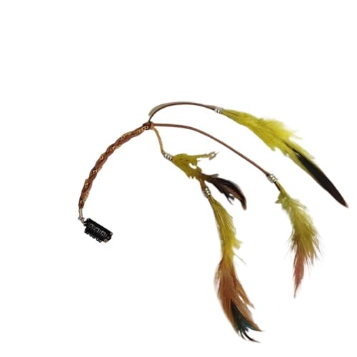 Boho Feder Stirnband Perücke Perlen Feder Kopfschmuck handgemachte Haarspange Mädchen Haar-Accessoires(11) von HUFFA