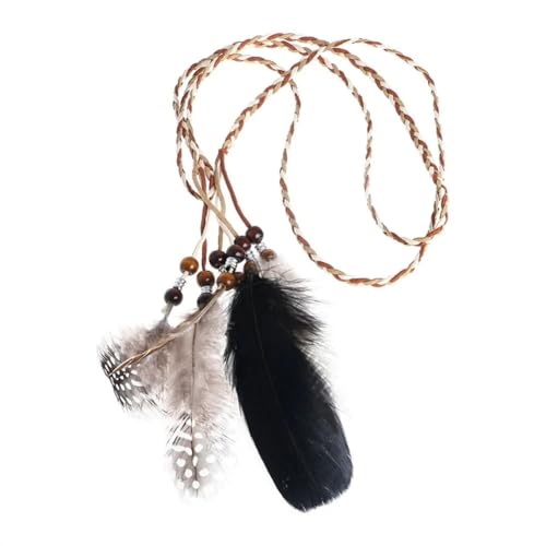 Boho Indianer Feder Stirnband Kopfschmuck Haar Seil Kopfbedeckung Tribal Hippie Party von HUFFA