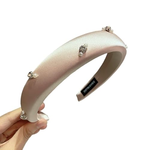 Breites Haarpress-Stirnband mit Perlen und Strasssteinen - Elegantes Haar-Accessoire for Damen(Champagne) von HUFFA