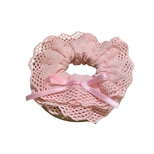 Bunte Spitzenschleife Haarringe Hohlkopf Seil Haarschmuck for Mädchen und Frauen(pink) von HUFFA