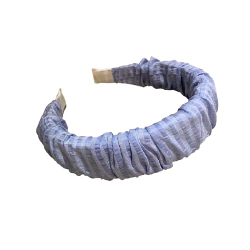 Cremefarbener Plissierter Haarreif for Waschen des Gesichts – Stilvolle Haaraccessoires for Damen(Blue) von HUFFA