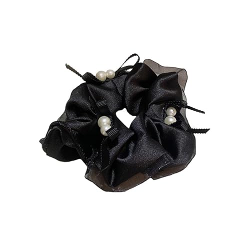 Eleganter Perlen-Haarring mit Schleife, Haarschmuck for Frauen und Mädchen(black) von HUFFA