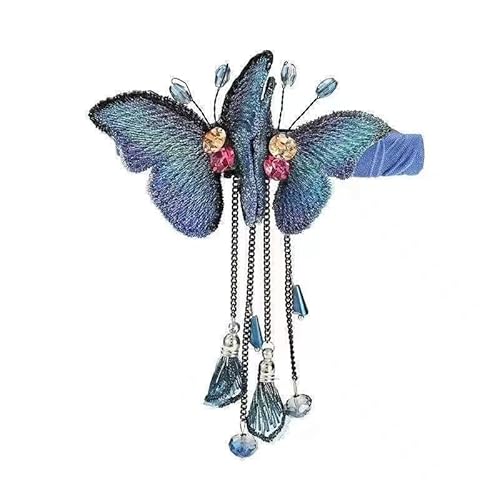 Exquisite Schmetterlings-Federclip-Haarnadel for stylische Hinterkopffrisuren(Blue) von HUFFA