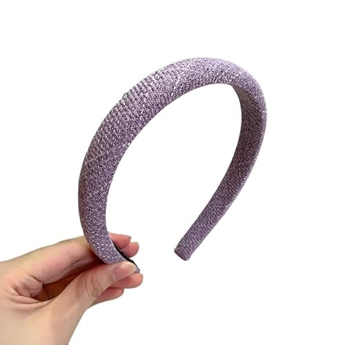 Farbenfrohes, dünnes kariertes Retro-Stirnband | Bunte dunkle Linien | Feines Schwammmaterial | Stilvolle Haaraccessoires(Lightpurple) von HUFFA