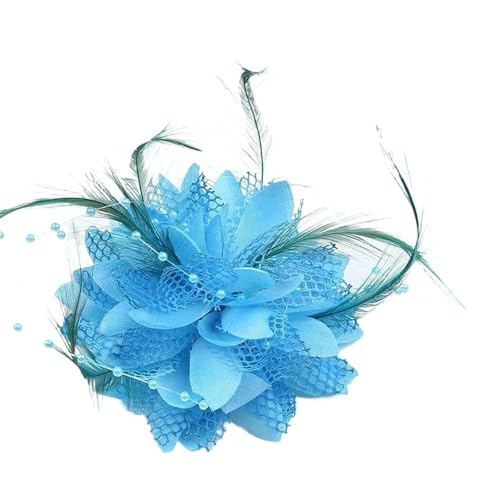 Feder-Haarspange for lateinamerikanische Tanzauftritte und als Haar-Accessoire for Hochzeiten(Light blue) von HUFFA