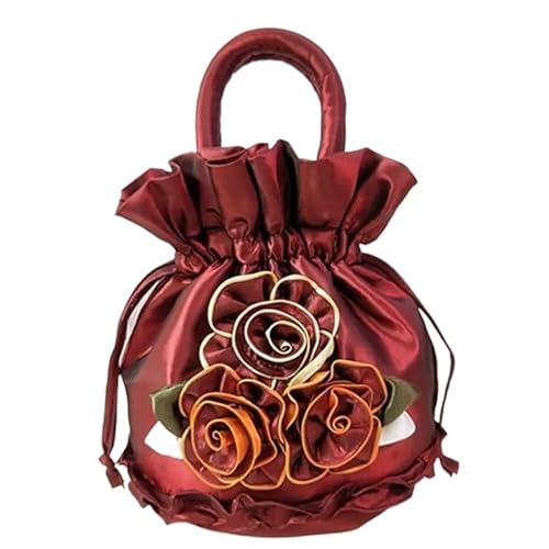 Frauen Blume handgemachte Cartoon Tasche Tasche Abendessen Mädchen Handtasche Make-up Tasche (Color : 12, Size : One Size) von HUFFA