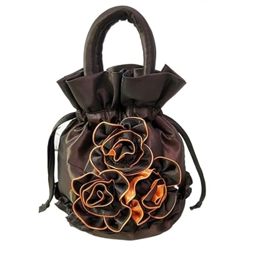 Frauen Blume handgemachte Cartoon Tasche Tasche Abendessen Mädchen Handtasche Make-up Tasche (Color : 4, Size : One Size) von HUFFA