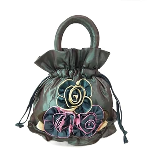 Frauen Blume handgemachte Cartoon Tasche Tasche Abendessen Mädchen Handtasche Make-up Tasche (Color : 6, Size : One Size) von HUFFA