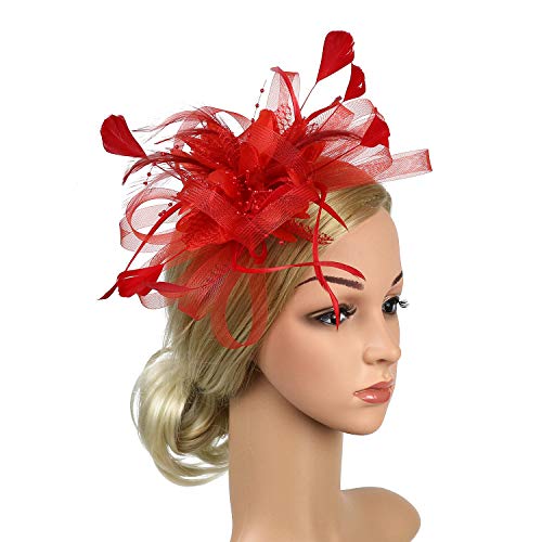 Frauen Haarband Cocktail Party Hut Hochzeit Haarspange Kirche Kleid(2) von HUFFA