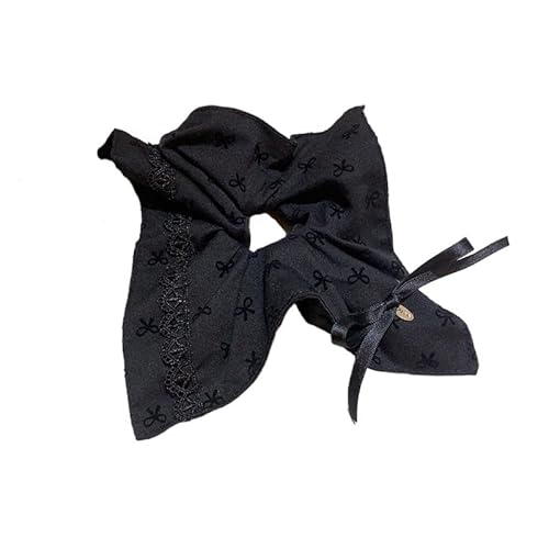 Grauer Retro-Haarring mit quadratischer Schleife for Damen - Accessoire for hohen Pferdeschwanz(black) von HUFFA