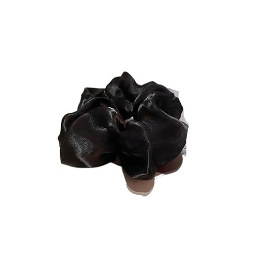 Großer Haarring mit Blumenperlen, Kopfschmuck – Haar-Accessoire aus zartem Glanzglasgarn(black) von HUFFA
