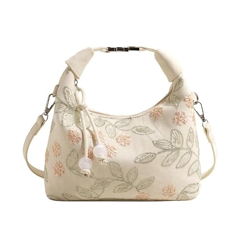 HUFFA Abend-Clutch im chinesischen Stil mit Blumenstickerei for Damen – kleine Partytasche(Style 2 Beige) von HUFFA