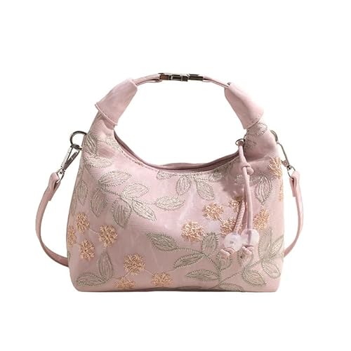 HUFFA Abend-Clutch im chinesischen Stil mit Blumenstickerei for Damen – kleine Partytasche(Style 2 Pink) von HUFFA