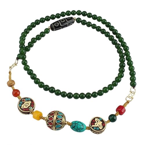 HUFFA Abnehmbare Halskette im Vintage-Stil im tibetischen Stil – gewebtes Handseil mit chinesischen Perlen for Damen von HUFFA