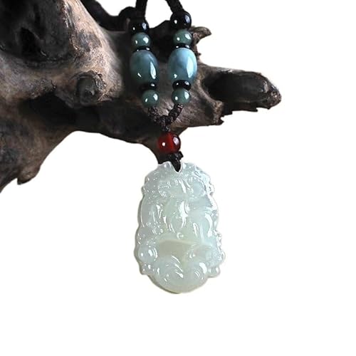 HUFFA Antike Halskette mit Anhänger aus afghanischer Jade – Lange Pulloverkette for Damen und Herren(AfghanJade) von HUFFA