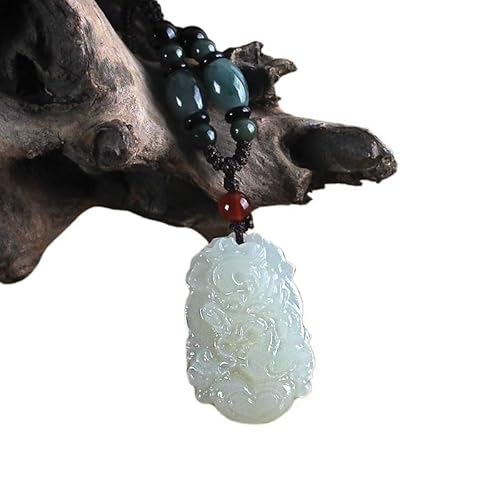 HUFFA Antike Halskette mit Anhänger aus afghanischer Jade – Lange Pulloverkette for Damen und Herren(LongAfghanJade) von HUFFA