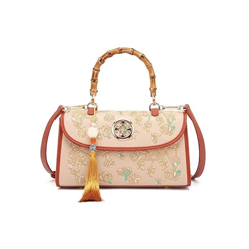 HUFFA Bestickte Muttertasche – Handtasche mit Blumenknoten for Damen, einzelne Schultertasche im chinesischen Stil von HUFFA