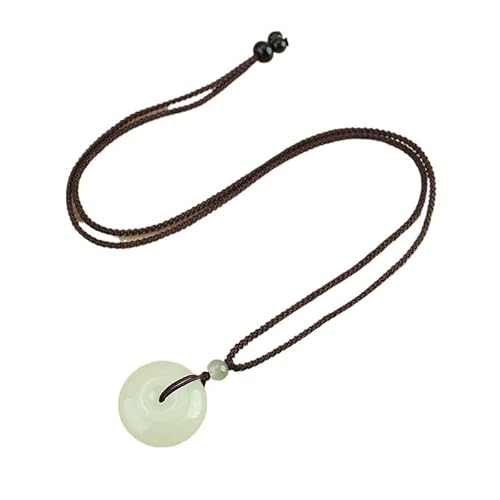 HUFFA Grüne Vintage-Halskette mit Anhänger for Damen – Lange Wollkette mit sicherem Schnallendesign(Green) von HUFFA