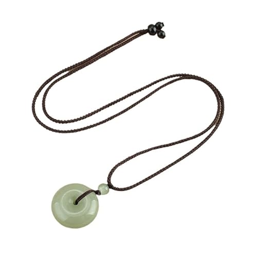 HUFFA Grüne Vintage-Halskette mit Anhänger for Damen – Lange Wollkette mit sicherem Schnallendesign(LightGreen) von HUFFA