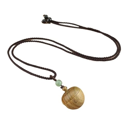 HUFFA Halskette aus grünem Sandelholz for Öffnen mit hohlem Elefantengott-Anhänger – Pulloverketten-Accessoire im Retro-Ethno-Stil(Greensandalwood) von HUFFA