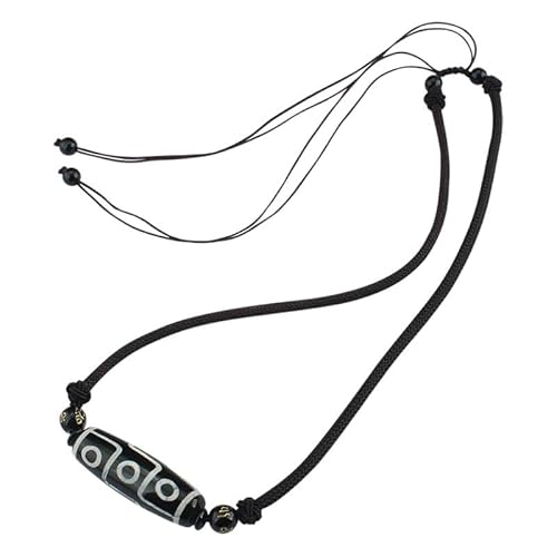 HUFFA Halskette mit Achatperlen im Ethno-Stil und Anhänger | Unisex-Schlüsselbeinkette for Männer und Frauen von HUFFA